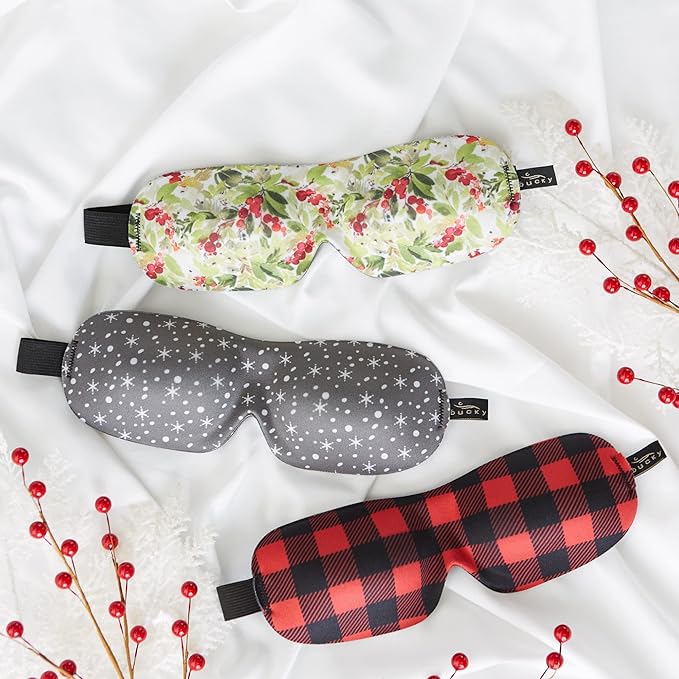 Bucky 40 Blinks No Pressure Printed Eye Mask for Travel & Sleep, Snowflakes, One Size