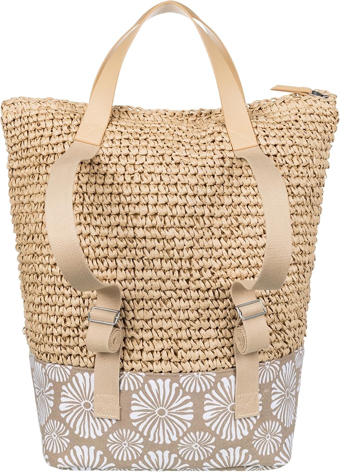 Roxy Women's Beach Tote Bag | Travel | Vacation | Straw | Lightweight | Breathable
