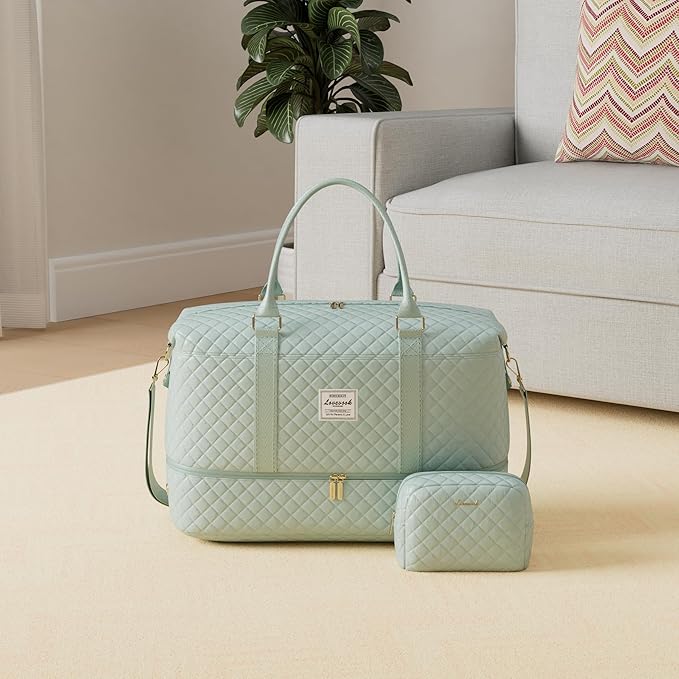 LOVEVOOK Travel Duffle Bag,Weekender Bags for Women with Shoe Compartment，Carry on Overnight Bag with Toiletry Bag,Gym Duffel Bag with Wet Pocket, Hospital Bags for Labor and Delivery