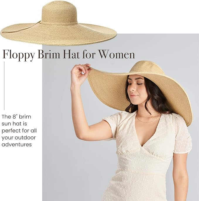 San Diego Hat Company Women's Ultrabraid X-Large Brim Hat, Adjustable Sun Hat with UPF 50+