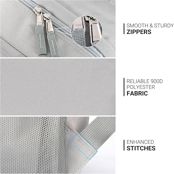 ZORFIN 26L Backpack for College, and Travel: Water Resistant Bookbag - Grey