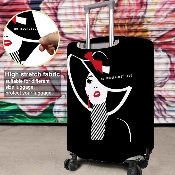Travel Luggage Cover Suitcase Protector Fits 18-32 Inch Wheel Covers PatternedTravel Related Items Flower Luggage Protector Elastic M