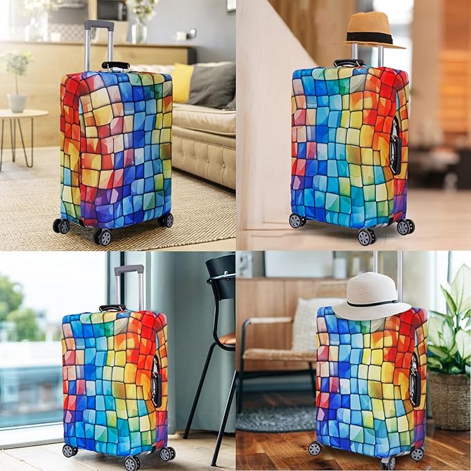 MosaiRudo Travel Luggage Covers For Suitcase Tsa Approved,Suitcase Cover Protector Fit 18-32 Inch Luggage Travel Accessories (T2492, M)