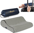 Travel & Camping Comfortable Memory Foam Pillow – Easy to Carry Portable Bag – Temperature Regulating Pillow Case (Grey Contour)