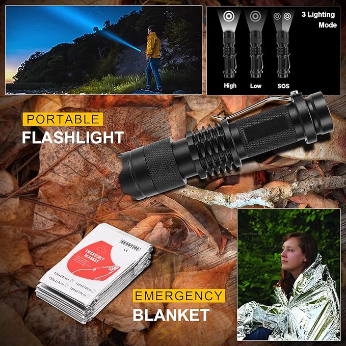 14-in-1 Survival Kit for Men - Premium Outdoor Survival Gear Set with Tactical Tools for Dad, Husband, Him - Camping, Hiking, Fishing Essentials for Men & Teen Boys
