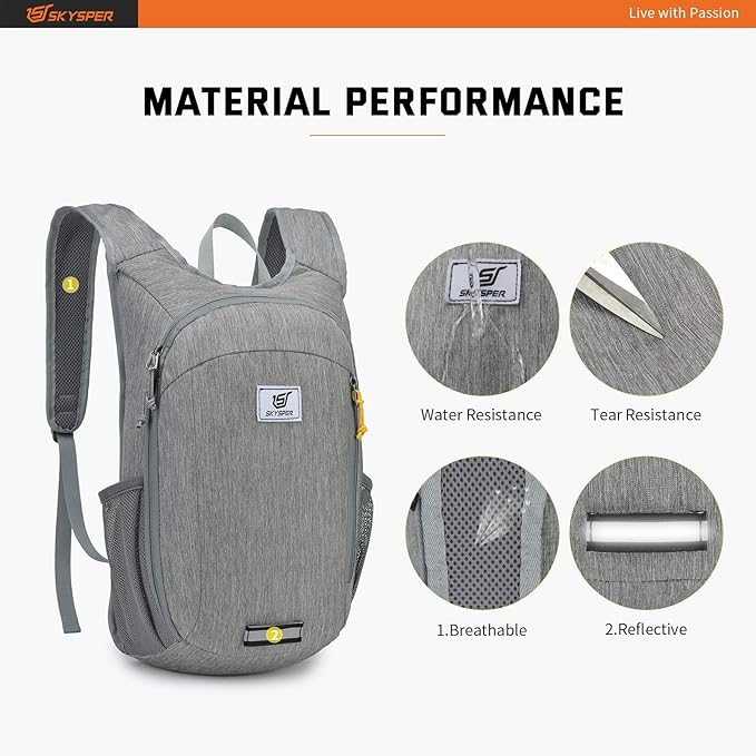 SKYSPER Small Daypack 10L Hiking Backpack Packable Lightweight Travel Day Pack for Women Men