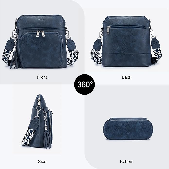 Crossbody Purse for Women,Lightweight Medium Crossbody Bag Soft Leather Women's Shoulder Handbags with Tassel