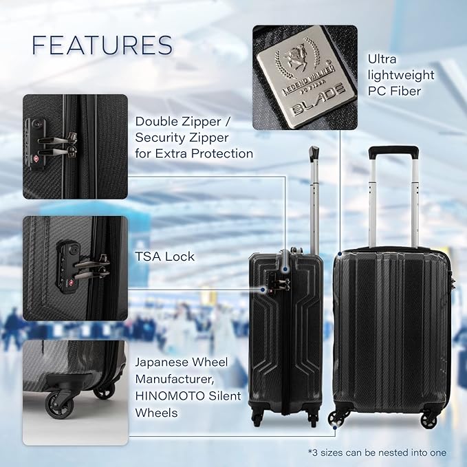 LEGEND WALKER BLADE-Ultralight PC Fiber Luggage 26-inch, White Carbon, 5604-59-WHCB
