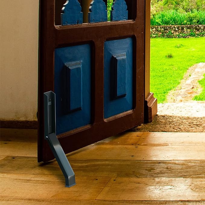 Door Stopper, Door Holder, No Drilling Door Stoppers, Easy Pedal Kick Down Door Stop (1, Black)
