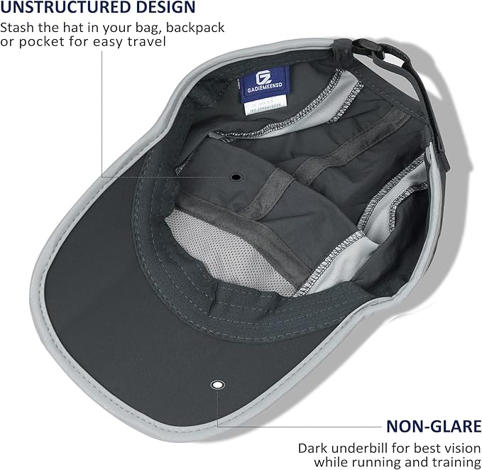 GADIEMKENSD Reflective Folding Outdoor Hat Unstructured Design UPF 50+ Sun Protection Sport Hats for Womens and Mens