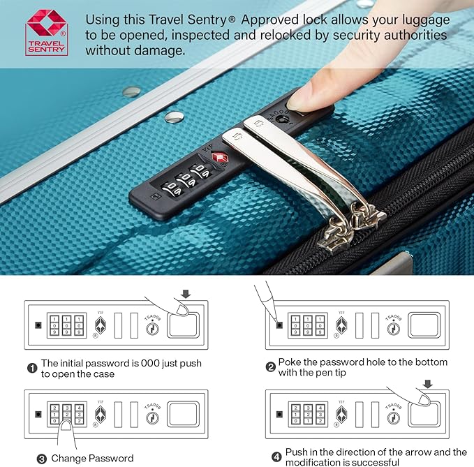 Hanke 16 Inch Underseat Carry On Luggage with Wheels,Small Hard Shell Suitcases for Weekender,Top Opening Tsa Approved Lightweight Travel Luggage Suitcase Christmas Gifts for Birthday，Caribbean Blue.