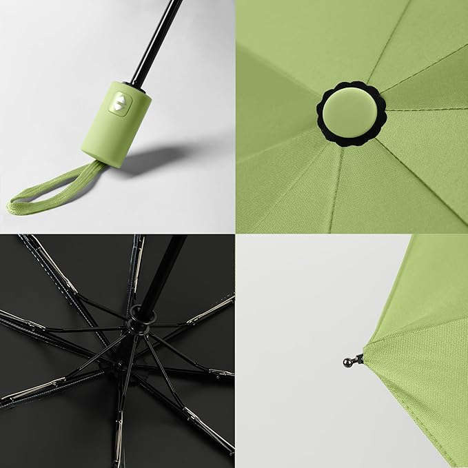 BAODINI Small UV Protection Travel Umbrella Compact for Rain and Sun UPF 50+ 41 inch Portable Umbrella for Women and Men