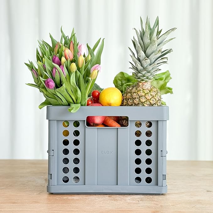 Clax® crate | folding box | basket | 48 qt (12 gal) | grey