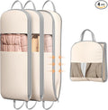 DIMJ 4 Pack 43" Compression Garment Bags for Hanging Clothes With Carry Handles and Window, Space Saving Washable Suit Bag for Dress, Clothes, Coats, Down Jacket, Closet Storage, Moving, Travel