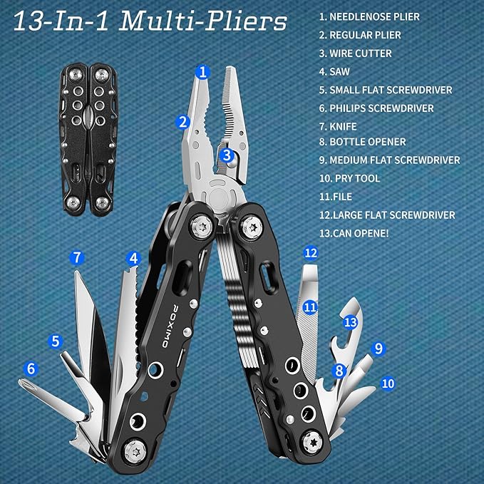Men Gifts for Hubby from Wife, Multi tools Gift Set "BEST HUBBY EVER" with Multitool Pliers, Pocket Knife, Tactical Pen, Stocking Stuffers EDC Multi-tools(BEST HUBBY EVER)