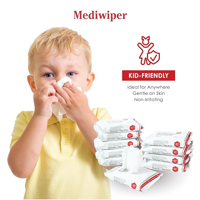 MEDIWIPER 80ct Alcohol-Free Hand Sanitizing Wipes Unscnted Wet Wipe, Hand Sanitizer (80 Wipes (80 * 1))