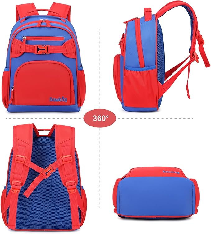 Cute Mini Toddler Backpacks for Boys 2-4 Little Kids Backpack Preschool Bookbag (Red Navy Blue)