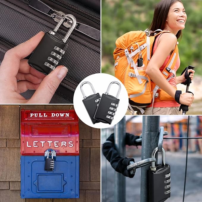 Moxweyeni 5 Pcs 4 Digit Combination Lock Small Combo Luggage Number Locks Outdoor Waterproof Padlock for Traveling Toolbox Gym Door Locker Suitcases Employee Hasp Storage