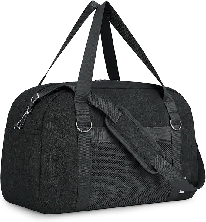 Narwey For Spirit Airlines Personal Item Bag 18x14x8, Small Duffle Bag for Travel, Duffel Bag for Traveling, Carry on Bag for Airplanes Underseat Overnight for Women and Men (Black)
