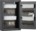 KYODOLED Locking Key Cabinet, 40 Key Storage Lock Box with Code, Key Box Wall Mount with Combination Lock, Key Hooks & Tags Key Labels, 2.5" D x 8" W x 12" H (Black,40 Key)