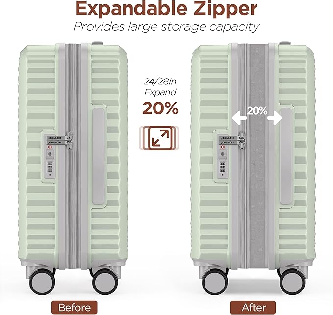 SHOWKOO Luggage Sets 3 Piece Hardside Expandable Suitcase with Double Spinner Wheels Tsa Lock Cyan (20in/24in/28in)