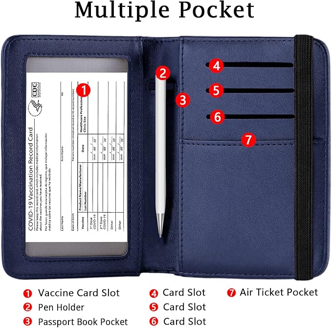 ZOPPEN Passport Holder Wallet, Passport Cover Travel Wallet Women Travel Essentials Accessories Document Organizer Travel Must Haves Rfid Blocking Cover Case for Women and Men, Blue