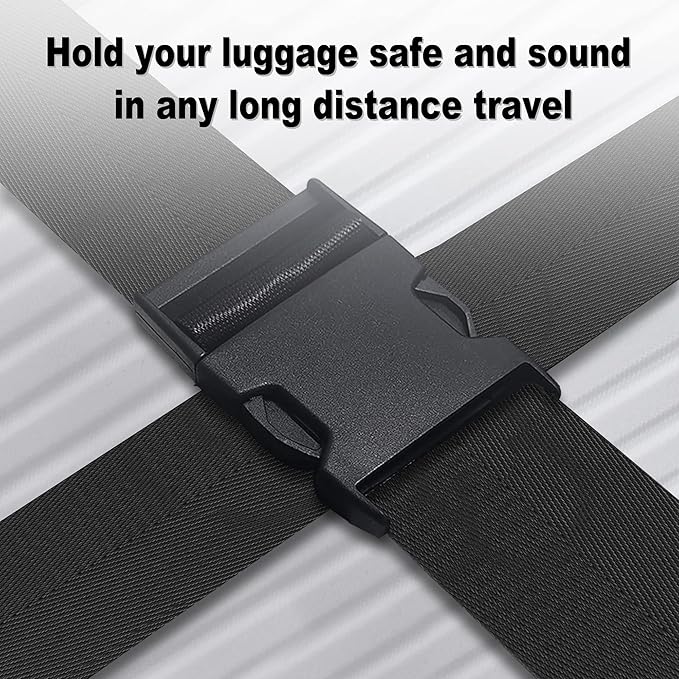 Luggage Straps for Suitcases TSA Approved Travel Belt 8 Pack by Chelmon (Black)