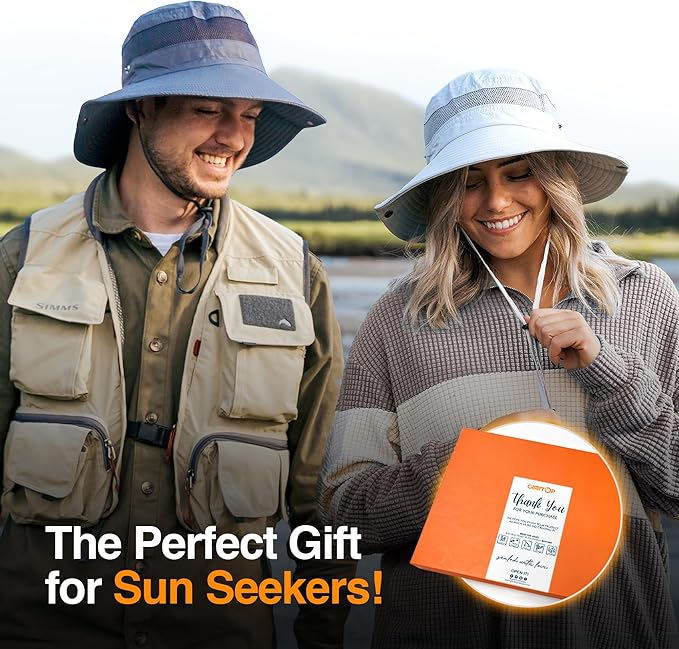 GearTOP Safari Sun Hat for Men and Sun Hats for Women UV Protection UPF 50+ Hiking, Gardening, Fishing