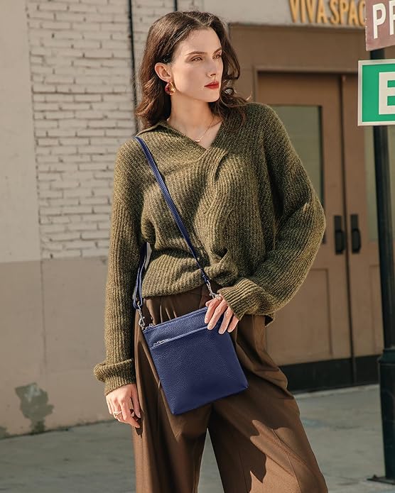 befen Genuine Leather Small Crossbody Purses for Women Travel Cross Body Bags Lightweight with Adjustable Shoulder Strap