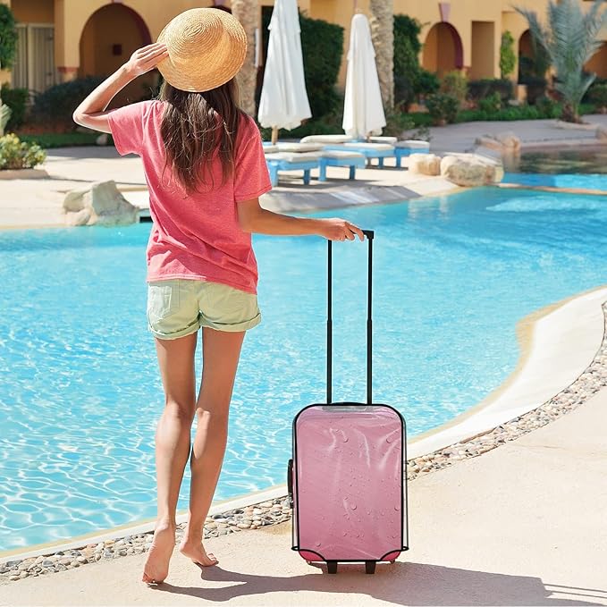 Suitcase Cover for 24" Luggage TSA Approved Clear PVC Thickened Protective Sleeve Cover for Wheeled Luggage Waterproof