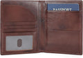 Polare Full Grain Leather Passport Holder RFID Blocking Travel Bifold Wallet Passport Holders 2 Passports (Coffee)