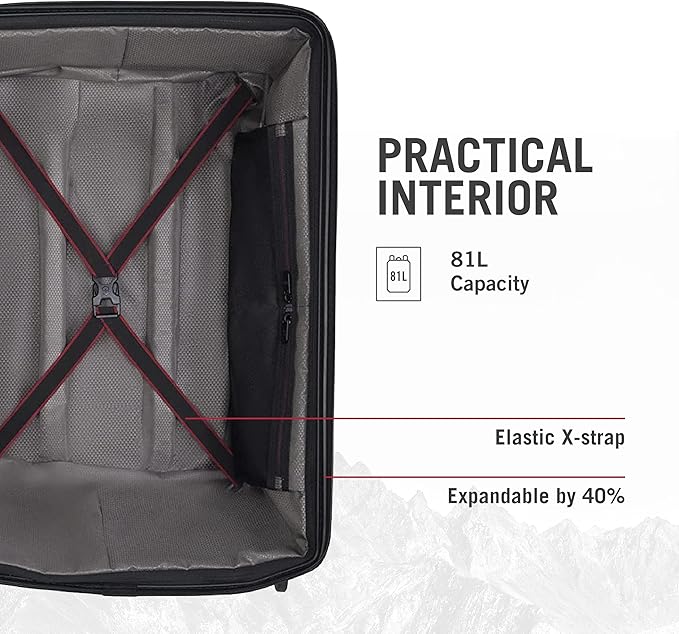 Victorinox Spectra 3.0 Expandable Medium Case - Modern Hardside Luggage - Rolling Suitcase with Spinner Wheels - Holds Travel Accessories - 81 Liters, Red