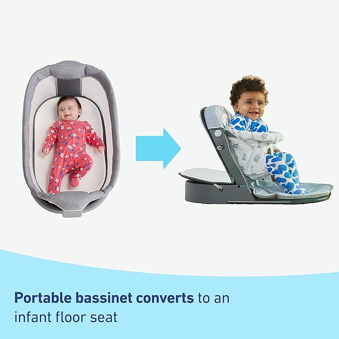 Graco Pack ’n Play Sit ’N Grow Playard, Portable Infant Bassinet, Adjustable Seat, Built‑In Storage