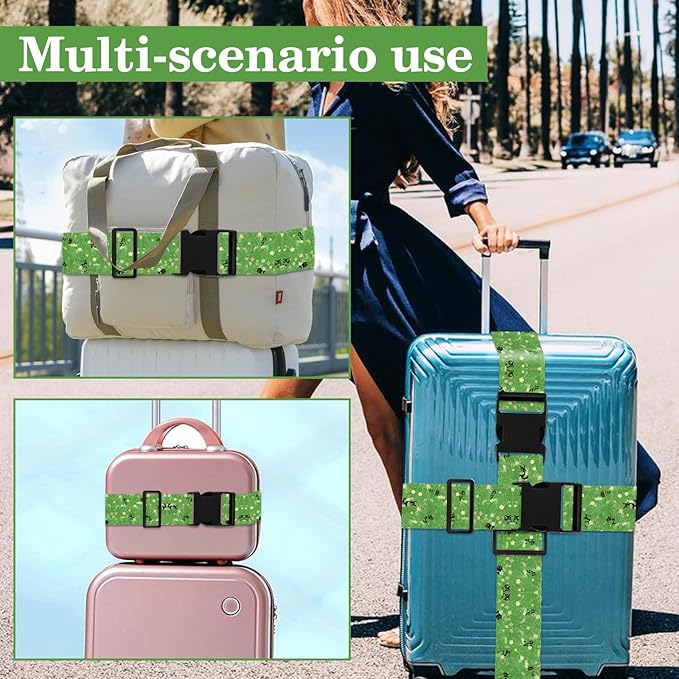 Luggage Straps for Suitcases TSA Approved, Luggage Identifiers for Suitcase, Adjustable Suitcase Strap for Baggage Security with Cute Patten, Travel Necessary Accessories (Tussock)