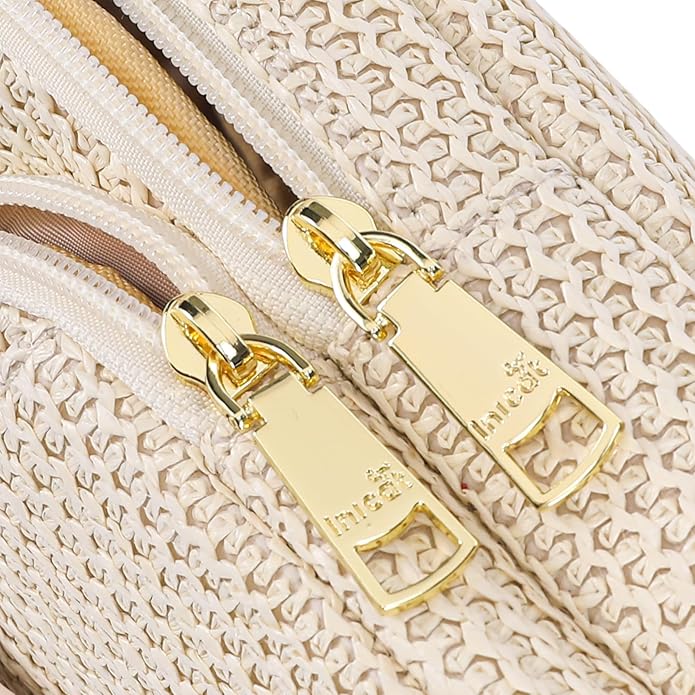 Haytijoe Summer Straw Purse Small Sling Bag RFID Blocking Crossbody Bags for Women Beach Raffia Bags Fanny Packs