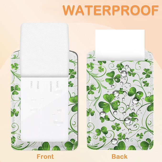 St. Patrick’s Day 3 PCS Luggage Tags, Lucky Clovers Leather Suitcase Tags with Privacy Cover Name Address Labels and Durable Steel Loop for Men/Women Travel Bag Suitcases