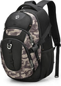 Swissdigital Design Laptop Backpack with USB Charging Port, Travel Backpack Fits 15.6 inches Computer, 31L College School Backpack for Men, Khaki Camo | SD803