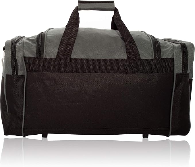 DALIX 21" Blank Sports Duffle Bag Gym Bag Travel Duffel with Adjustable Strap in Gray