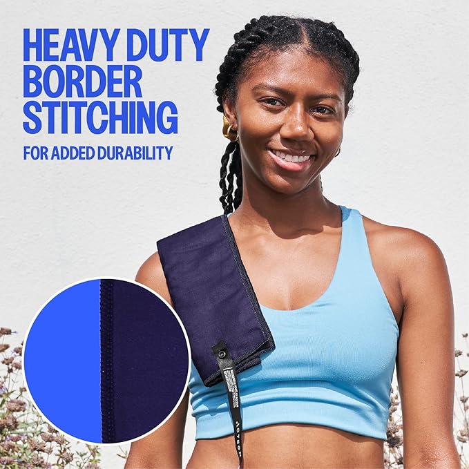 Acteon Microfiber Quick Dry Gym Towel, Silver ION Odor-Free Mega Absorbent Fiber, Fast Drying, Men & Women Workout Towels for Body Sweat, Beach Camping, Travel