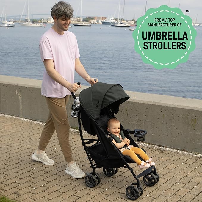 Summer Infant Ingenuity 3Dlite Convenience Stroller, Green–Lightweight Stroller with Aluminum Frame, Large Seat Area, 4 Position Recline, Extra Large Storage Basket–Infant Stroller for Travel & More