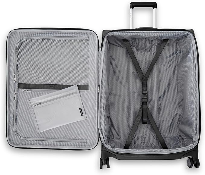 Samsonite UpLIFT Lightweight Large Checked Softside Luggage with Spinner Wheels - Expandable - Airline-Approved, Polyester Soft Suitcase for Ultra Light Travel - Black