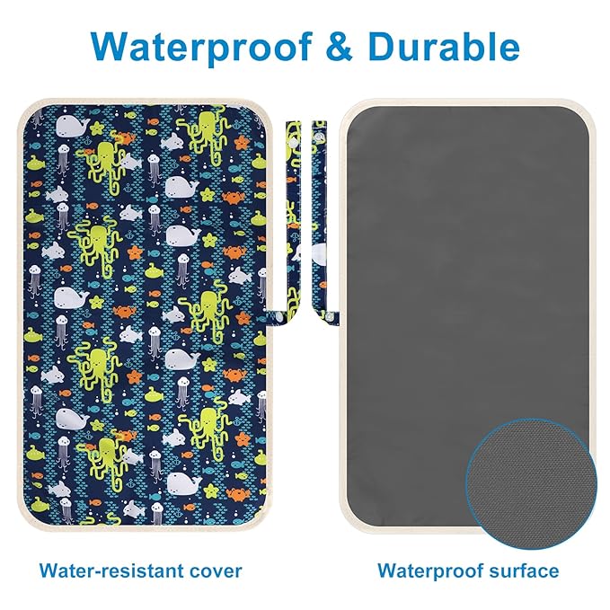 Accmor Portable Diaper Changing Pad, Waterproof Foldable Baby Changing Mat for Travel, Baby Essentials Shower Registry Gifts
