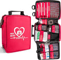 First Aid Kit, Trauma First Aid Kits with Labelled Compartments Molle System, Professional Emergency Kits for Home, Office, Car, Outdoor, Hiking, Travel, Camping