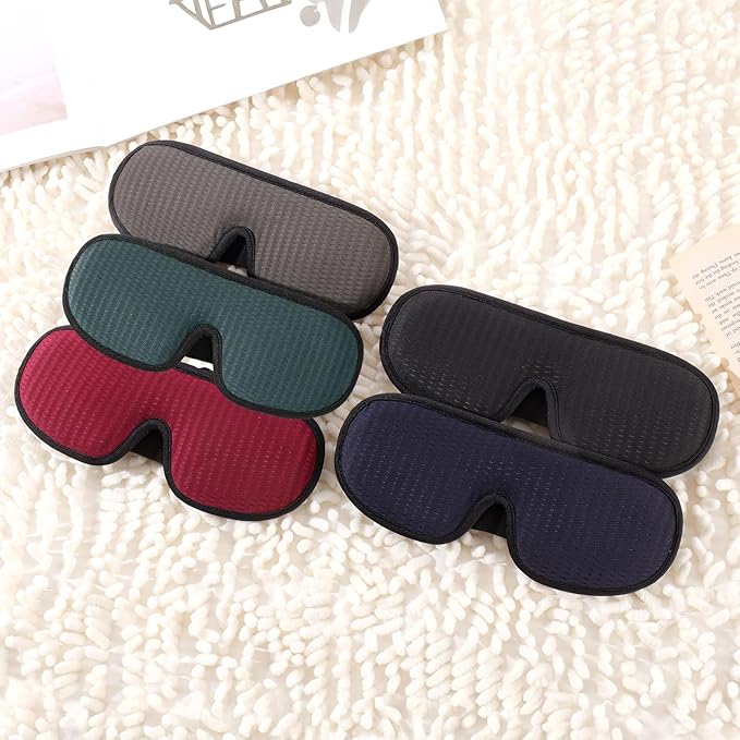 Sleep Mask for Men and Women 3D Contoured Eye Mask Patented Adjustable Light Blocking Night Mask for Sleeping (Blue)