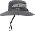 Womens Summer Sun Hat Beach Hat Wide Brim Outdoor UV Protection Hat Foldable Cool Mesh Ponytail Bucket Hat