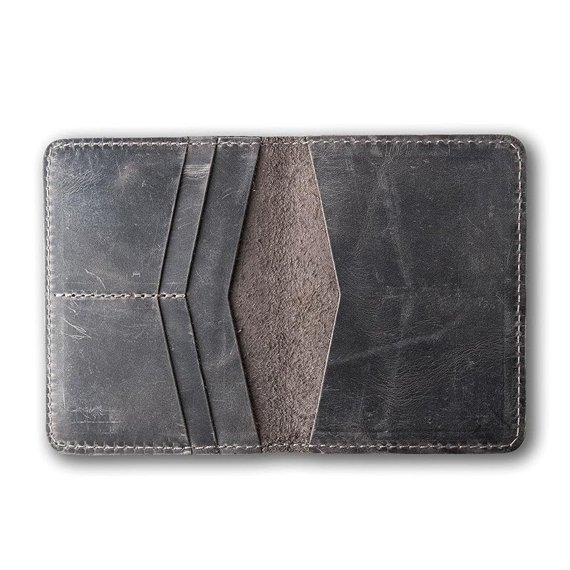 PEGAI Standard Full Grain Crazy Horse Leather Passport Holder | Custom Travel Passport Cover & Organizer | Handcrafted Leather Passport Wallet for Men and Women | Pike (Rock)