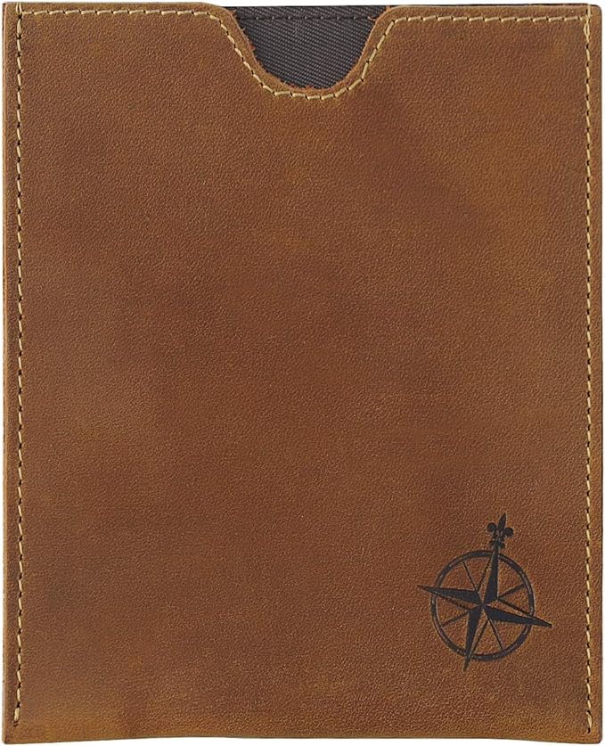 WANDERINGS Leather Passport Holder - Ideal for Travel - Handmade Genuine Leather Wallet with Passport Pocket and Card Slots - RFID Blocking for Security Against Data Theft