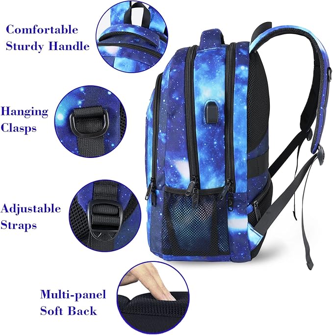 MATEIN School Backpack for Boys Girls, Anti Theft College School Laptop Bookbag for Students with USB Charging Port, Water Resistant Slim Travel Laptop Backpack Fits 15.6 In Computer Gifts for Men