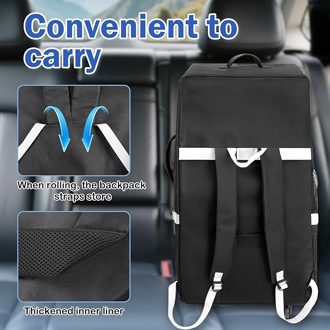 Upgrade Car Seat Travel Bag for Airplane With Wheels, Carseat Travel Bag for Airplane, Car Seat Travel Bag With Wheels, Wheeled CarSeat Travel Bag For Graco for Heavy-Duty Protection for Air Travel