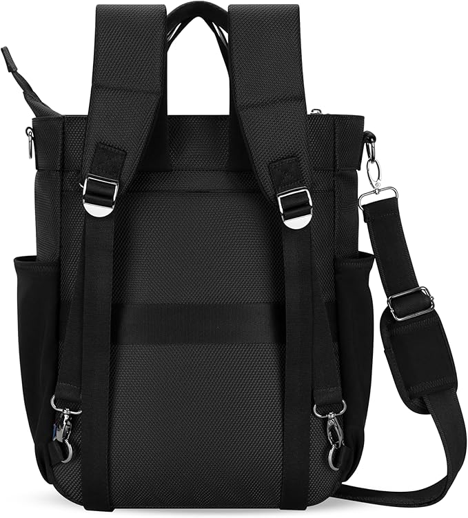 Sherpani Soleil, Anti Theft Convertible Backpack, 3 in 1 Tote Bag, Cross Body Purse, 18L Travel Backpack, Travel Gifts for Women, RFID Protection, Metal Hardware Fits 13” Laptop (Carbon)